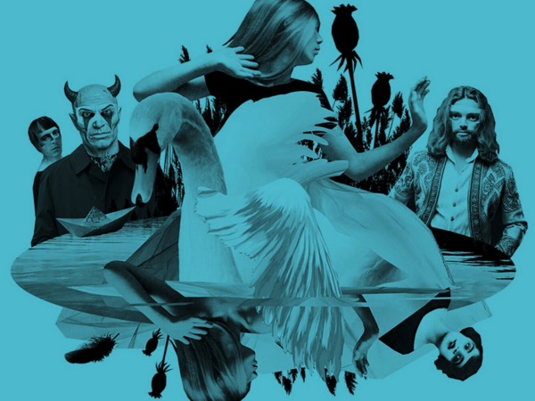 Die Grafik zum neuen Spielzeitheft. Gezeigt werden Ausschnitte aus den verschiedenen Stücken.