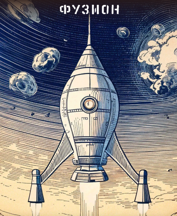 Eine gezeichnete Rakete startet in den Himmel.