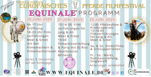 Das Programm der Equinale auf einem Plakat.